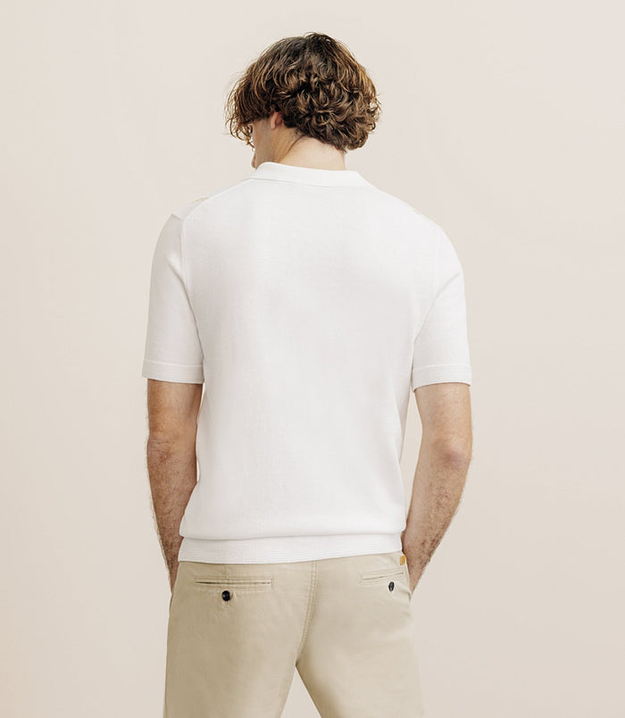 Izac Polo En Maille à Rayures Pêche