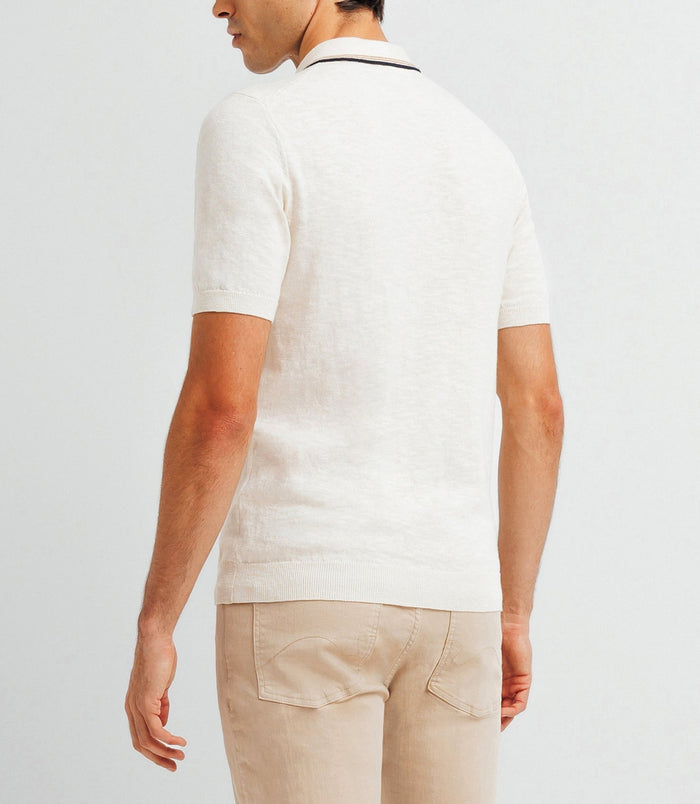 Izac Polo En Maille Avec Poche écru