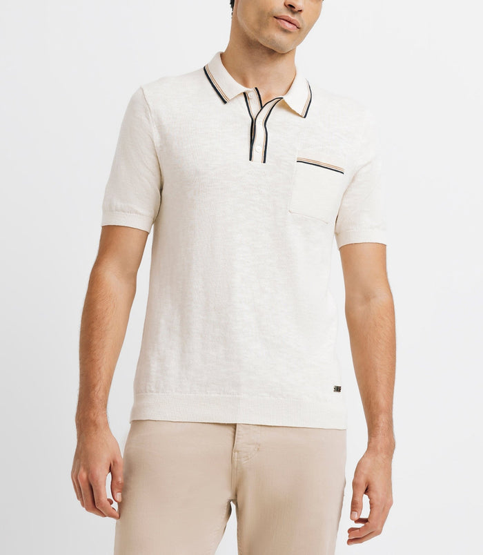 Izac Polo En Maille Avec Poche écru