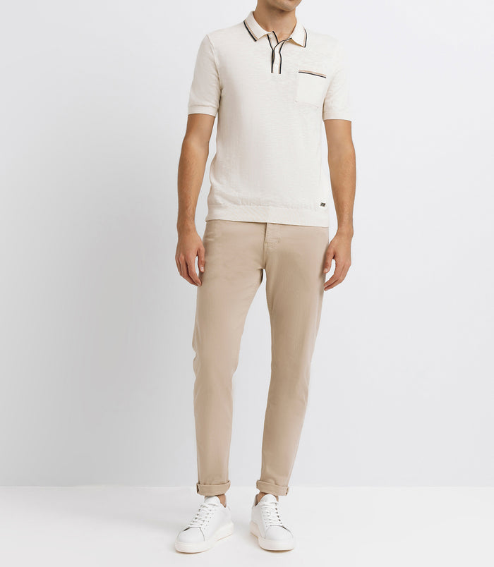 izac Polo en maille avec poche écru