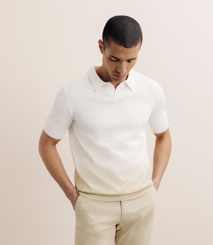 izac Polo en maille dégradé beige