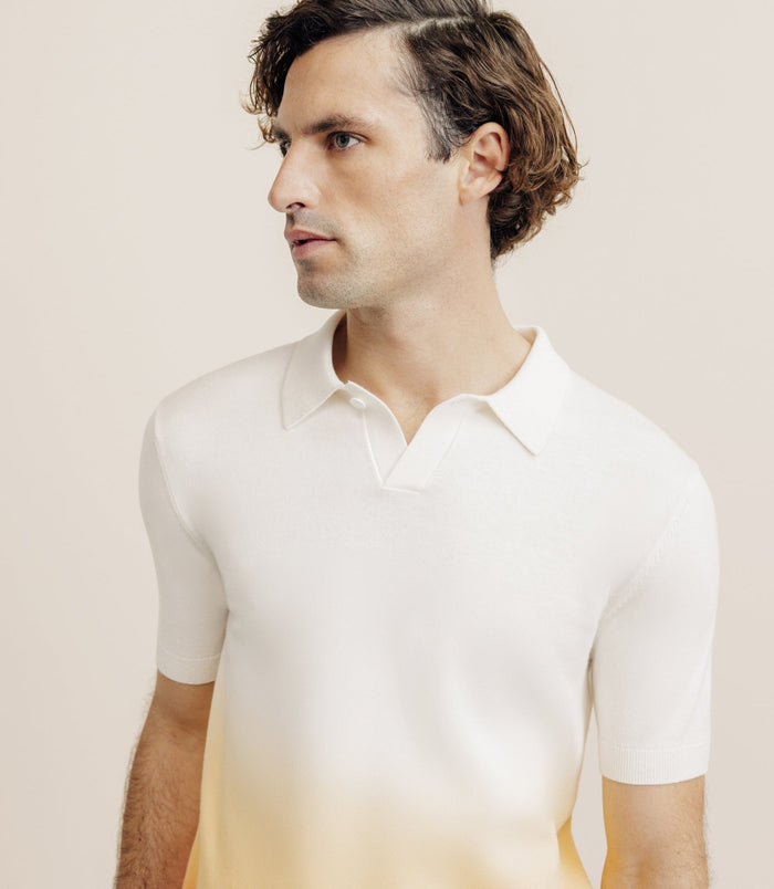 Izac Polo En Maille Dégradé Pêche