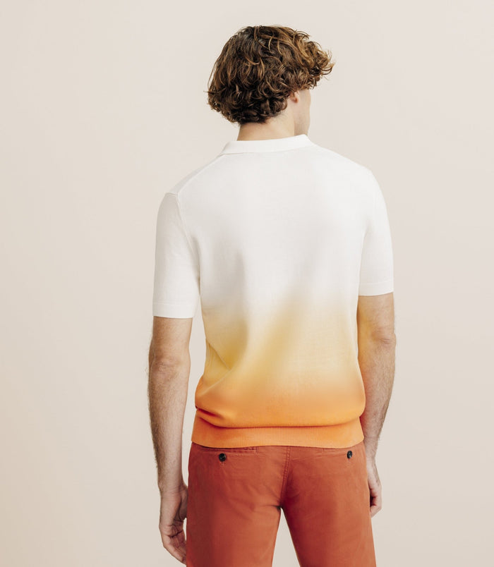 Izac Polo En Maille Dégradé Pêche