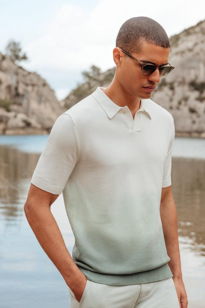 izac Polo en maille dégradé vert