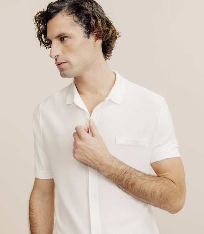 Izac Polo En Maille écru