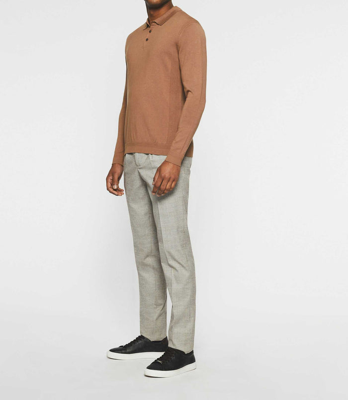 izac Polo en maille manches longues camel NEIL