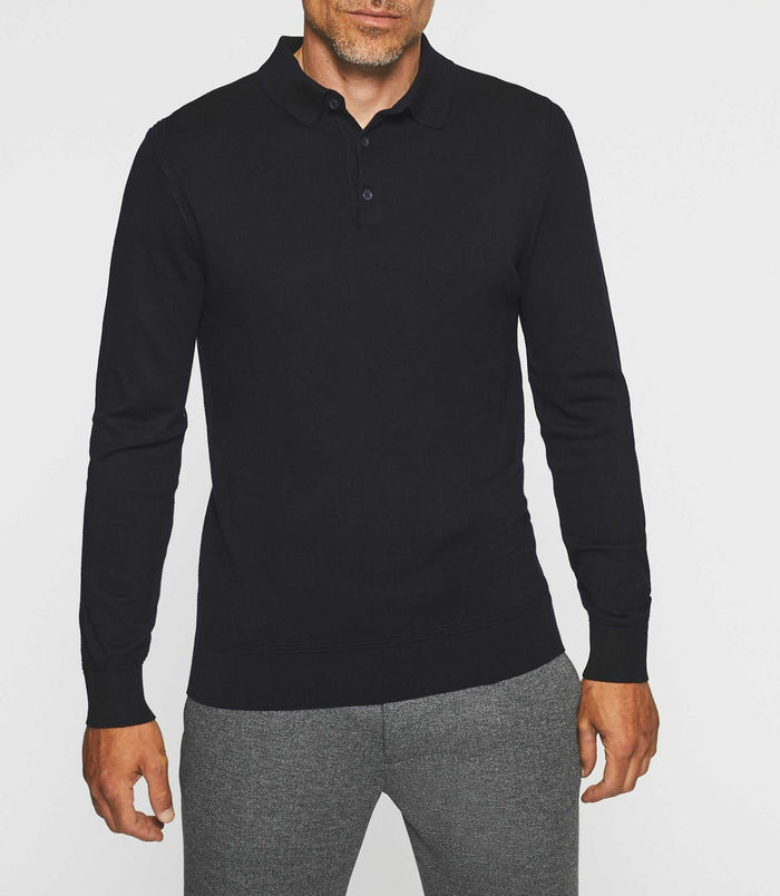 Izac Polo En Maille Manches Longues Marine NEIL