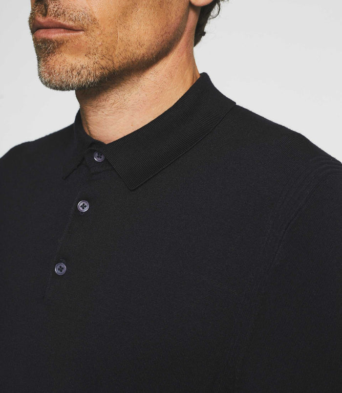 Izac Polo En Maille Manches Longues Marine NEIL