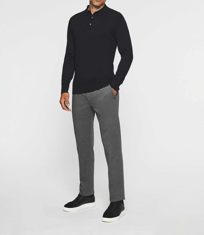 izac Polo en maille manches longues marine NEIL