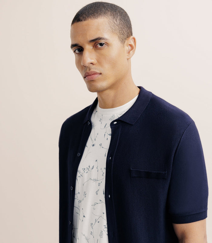 Izac Polo En Maille Marine