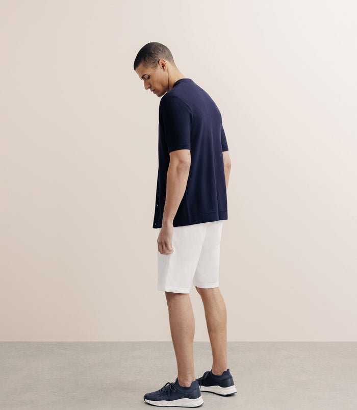 Izac Polo En Maille Marine