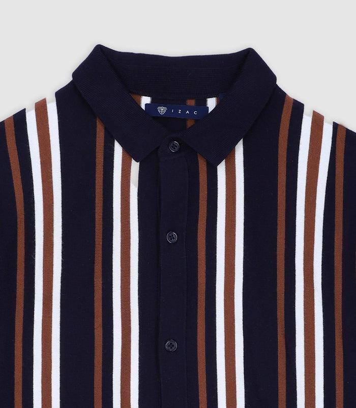 Izac Polo En Maille Marine