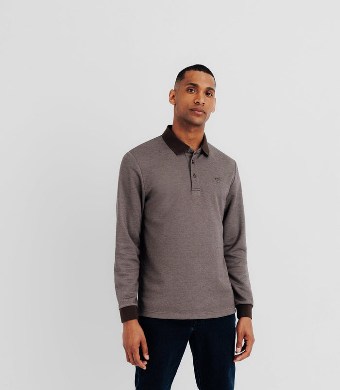 Izac Polo En Maille Marron