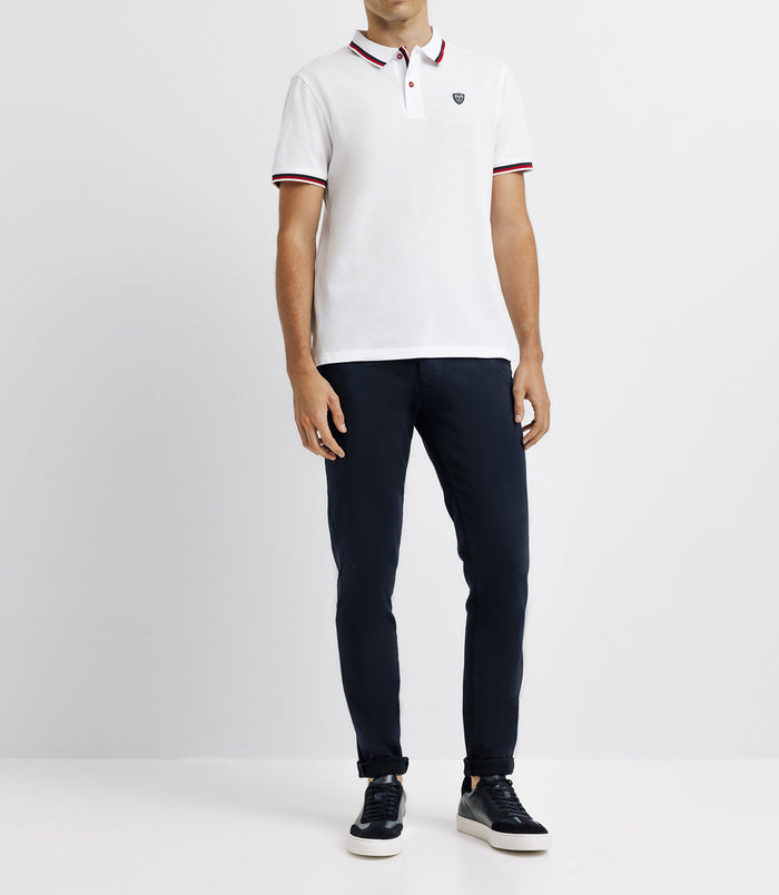 izac Polo en maille piquée blanc