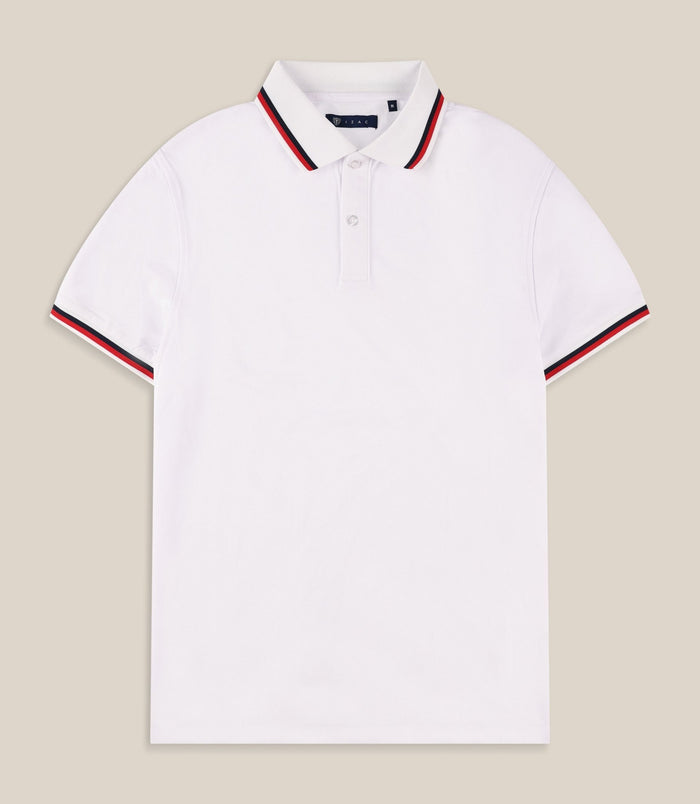 izac Polo en maille piquée blanc