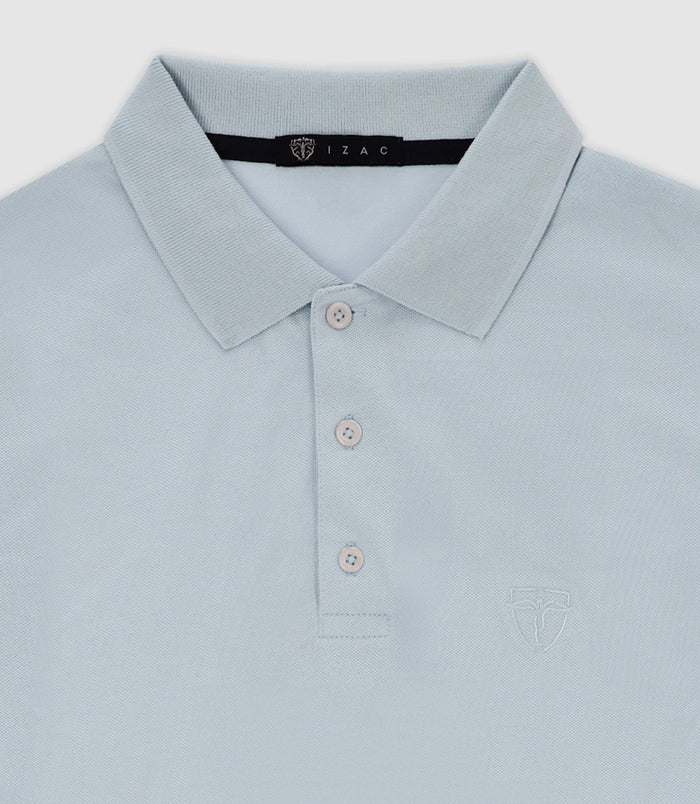 izac Polo en maille piquée ciel