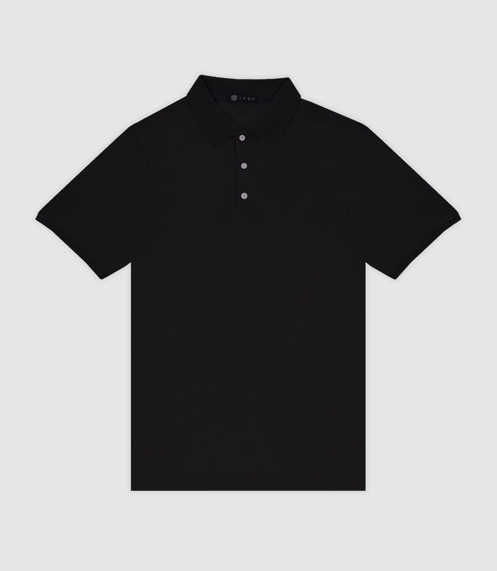 izac Polo en maille piquée noir