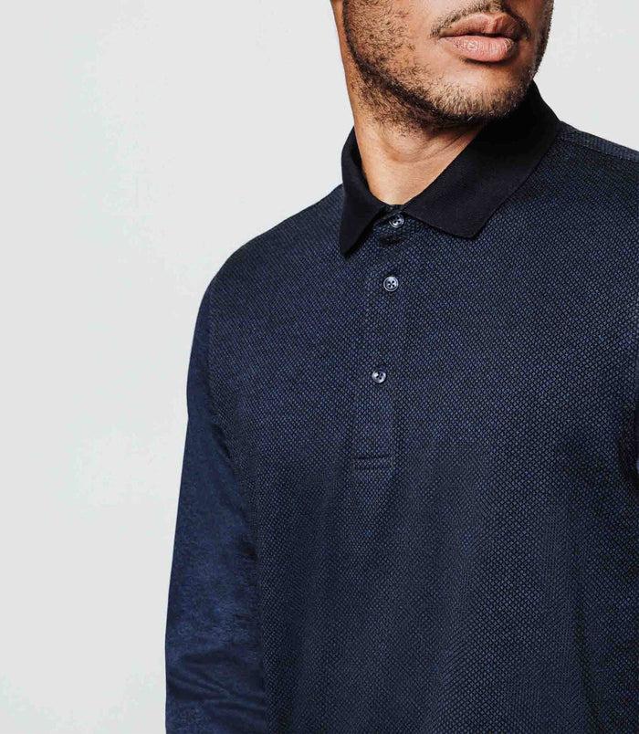 Izac Polo Fil Mouliné Marine