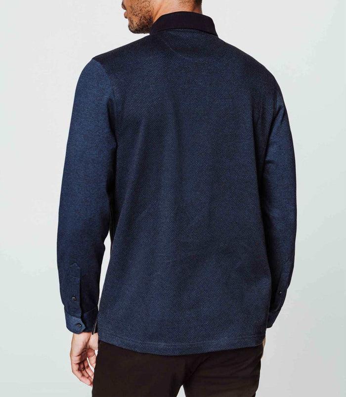 Izac Polo Fil Mouliné Marine