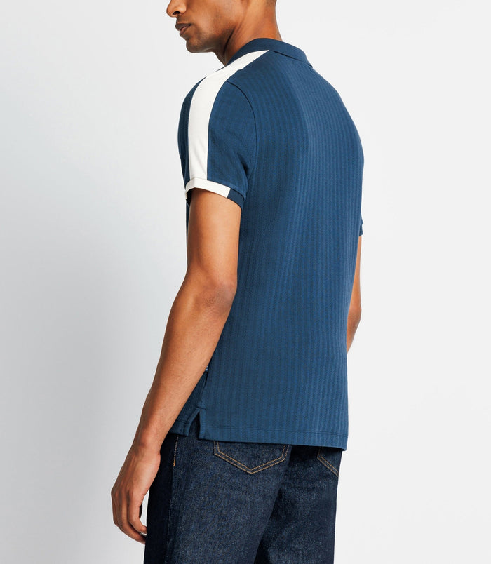 Izac Polo Gravé En Coton Marine