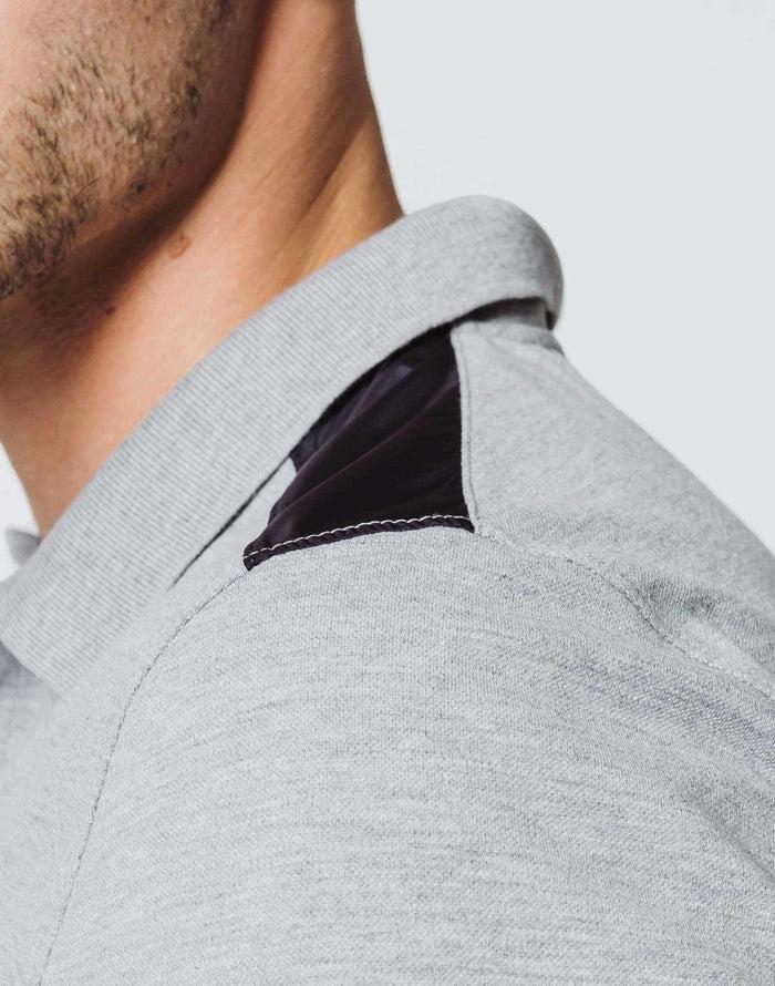 izac Polo Gris Empiècement Epaule