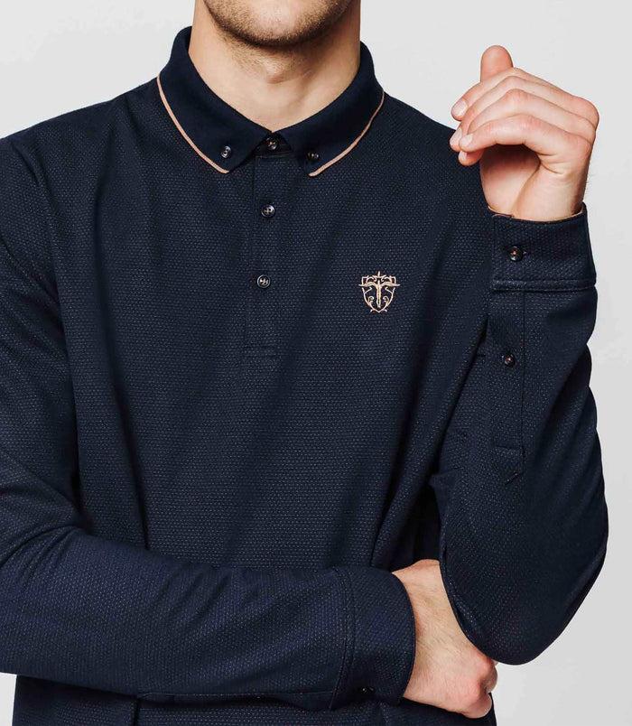Izac Polo Jacquard Marine