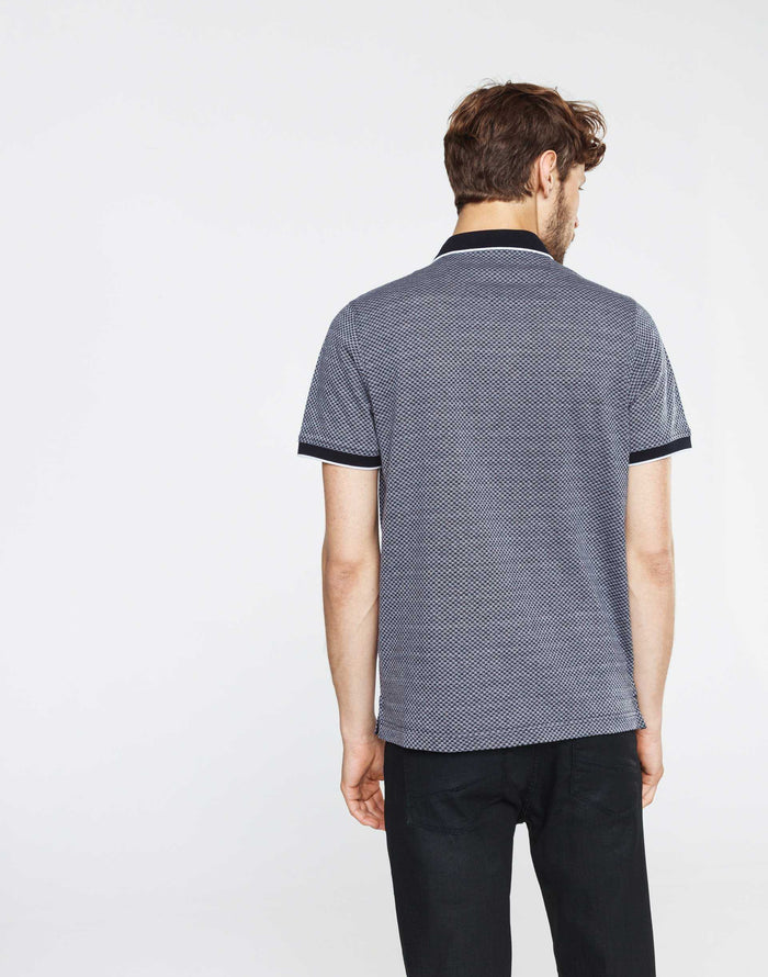 Izac Polo Jacquard Marine