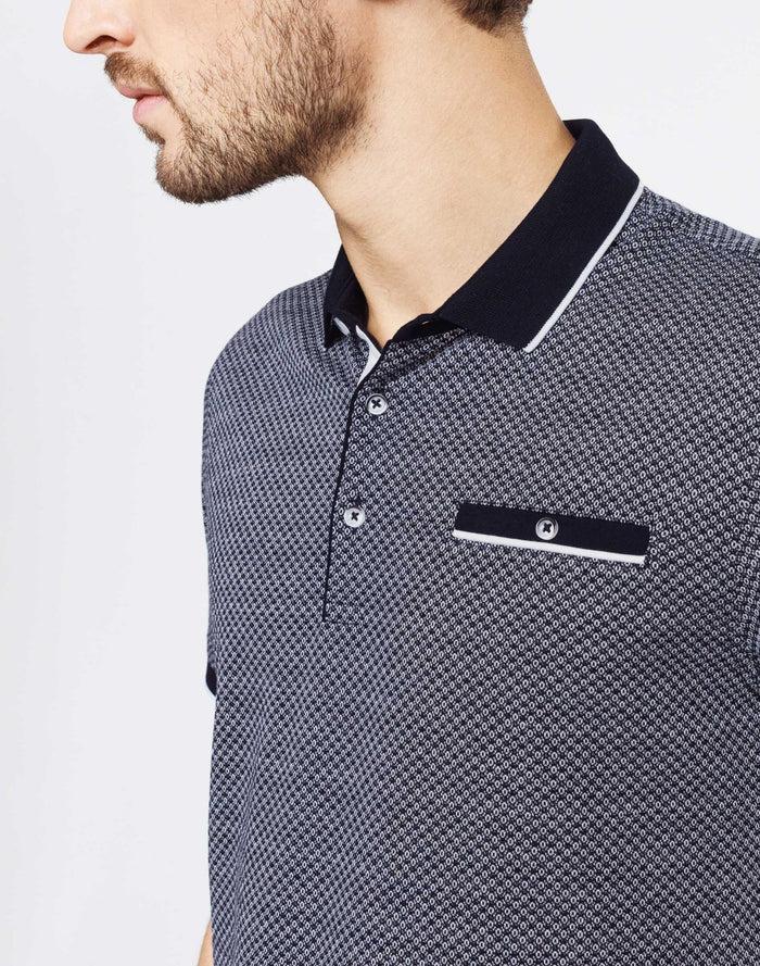 izac Polo jacquard marine
