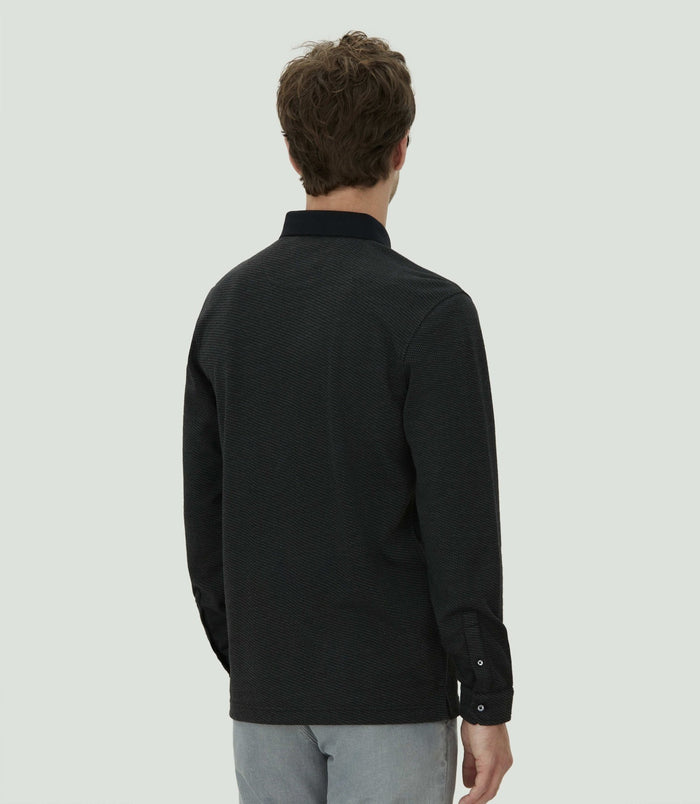 Izac Polo Jacquard Noir "Clovis"