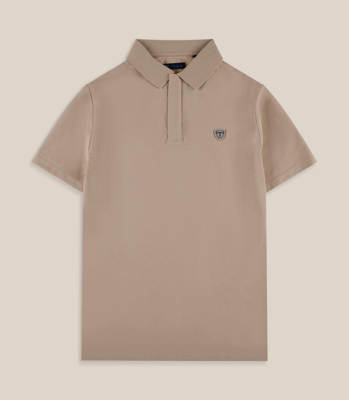 izac Polo manches courtes beige