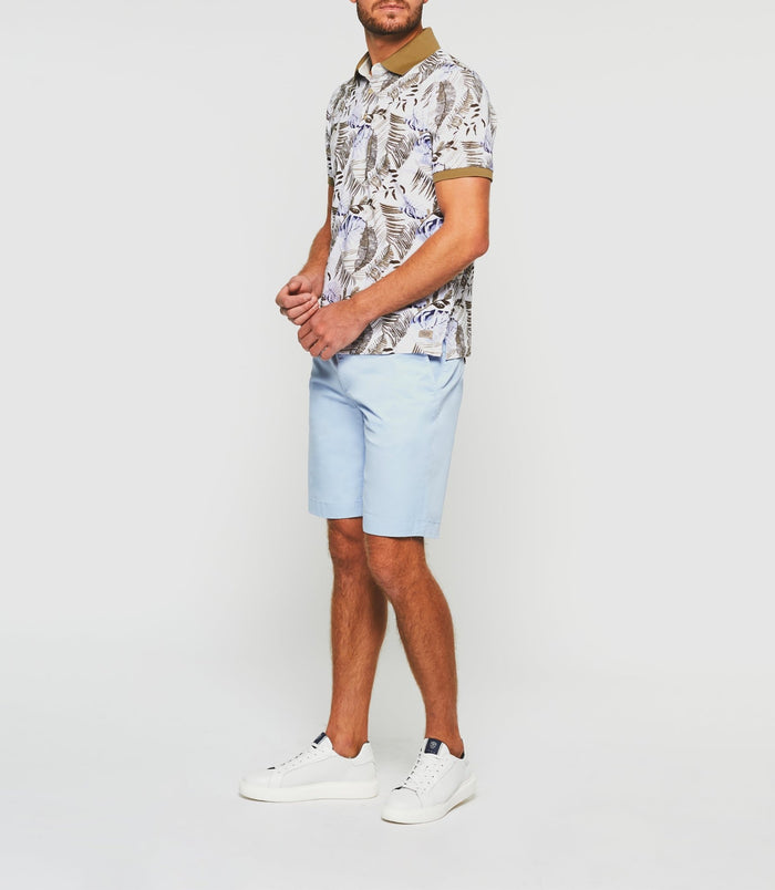 Izac Polo Manches Courtes Blanc Et Bleu "Gab"