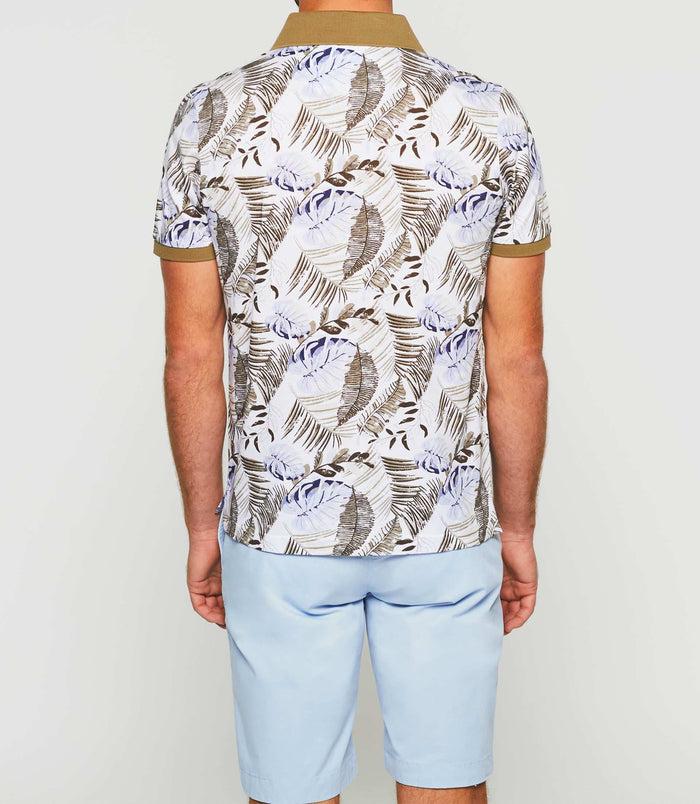 Izac Polo Manches Courtes Blanc Et Bleu "Gab"