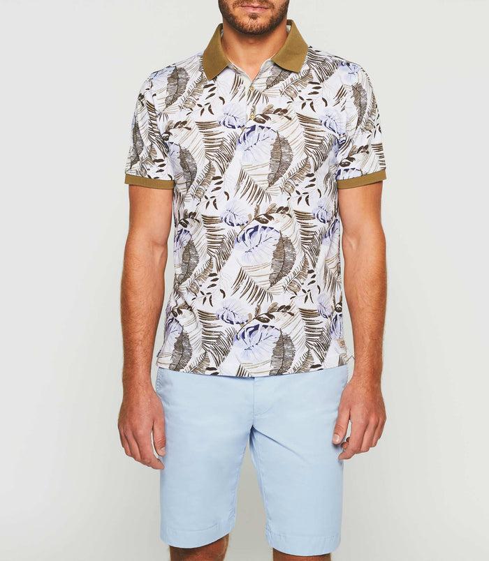 izac Polo manches courtes blanc et bleu "Gab"