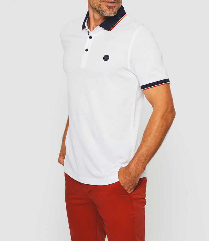 Izac Polo Manches Courtes Blanc "Gilles"