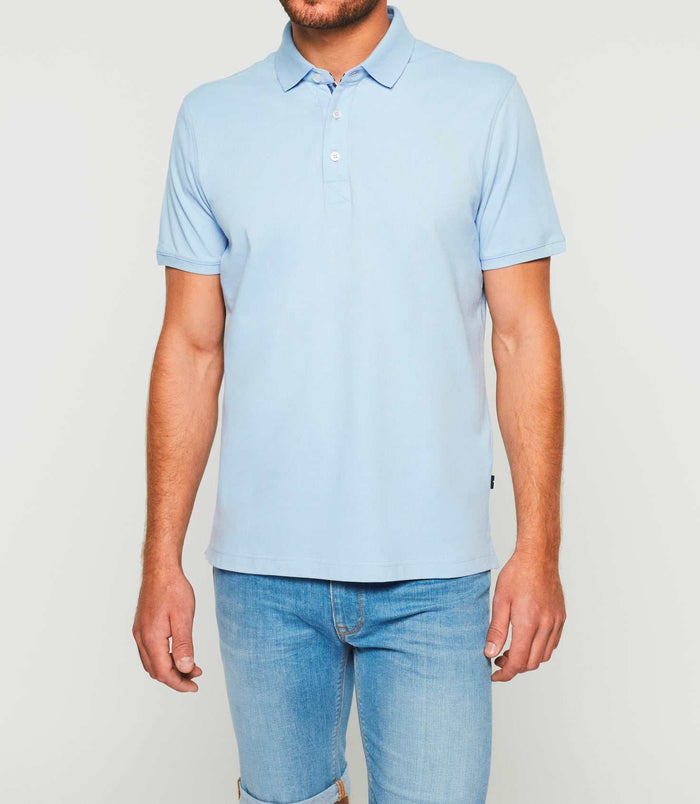 izac Polo manches courtes bleu ciel GREGOROUT