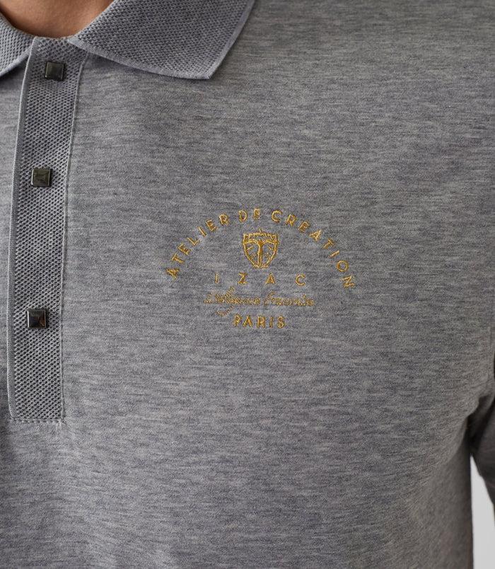 Izac Polo Manches Courtes Gris Chiné "Dorian"