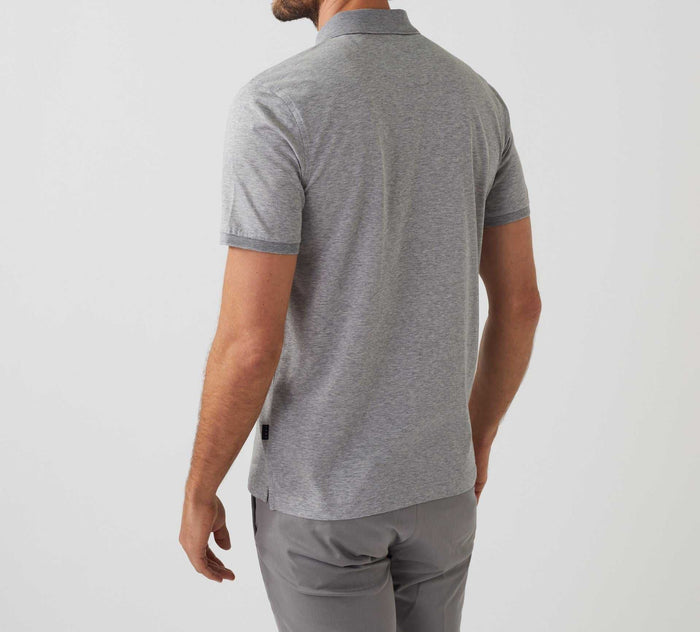 Izac Polo Manches Courtes Gris Chiné "Dorian"
