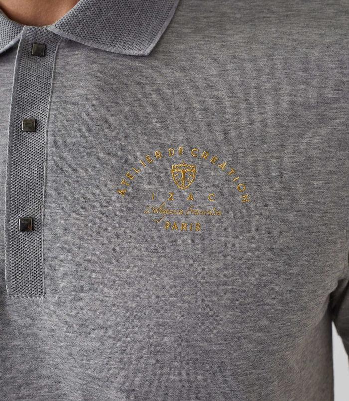 izac Polo manches courtes gris chiné "Dorian"