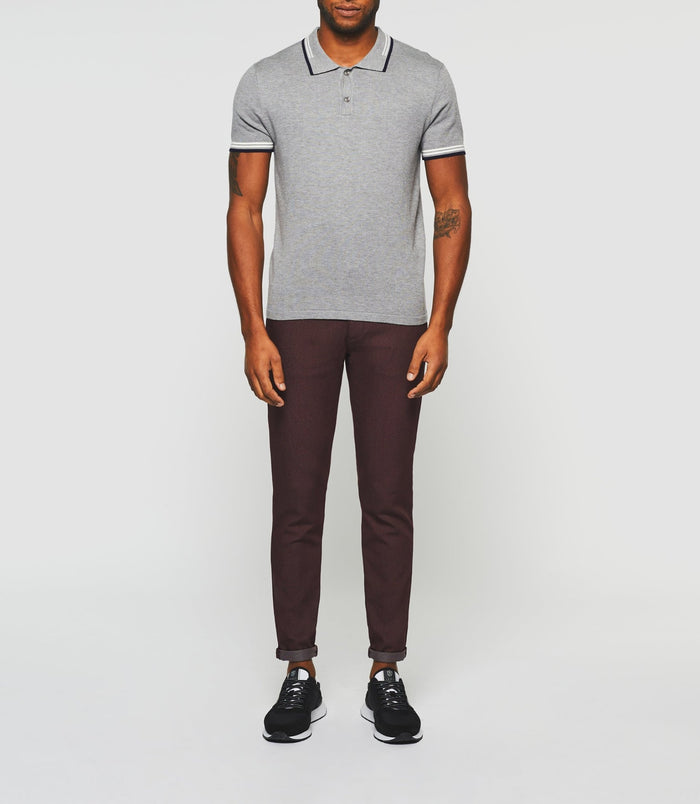 izac Polo manches courtes gris chiné "Gerald"