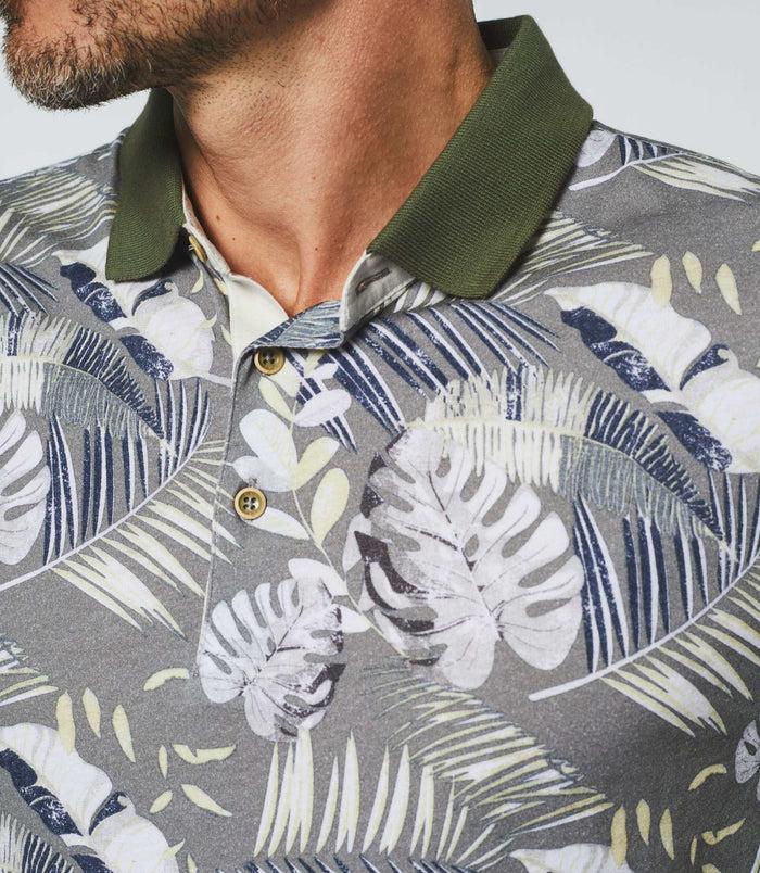 Izac Polo Manches Courtes Kaki Et Jaune "Gab"