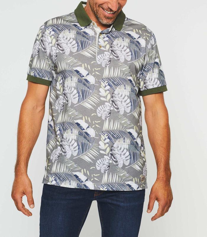 Izac Polo Manches Courtes Kaki Et Jaune "Gab"