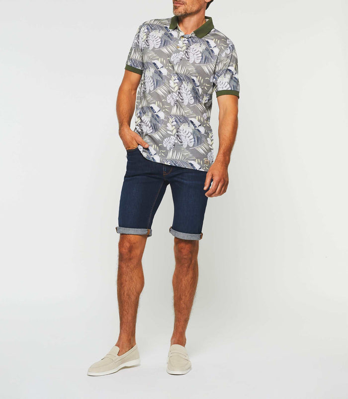 izac Polo manches courtes kaki et jaune "Gab"