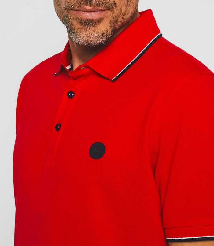 Izac Polo Manches Courtes Rouge "Gilles"