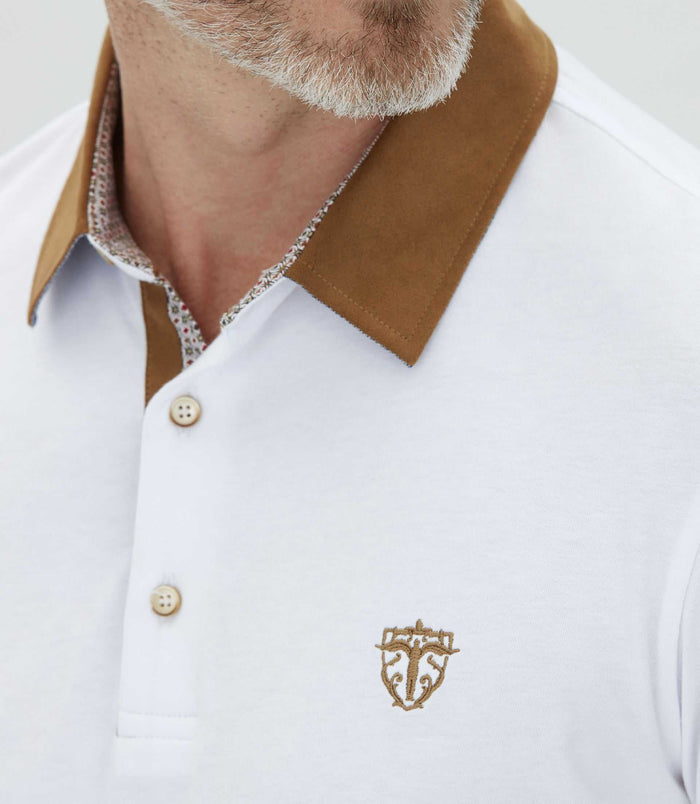 Izac Polo Manches Longues Blanc "Carl"