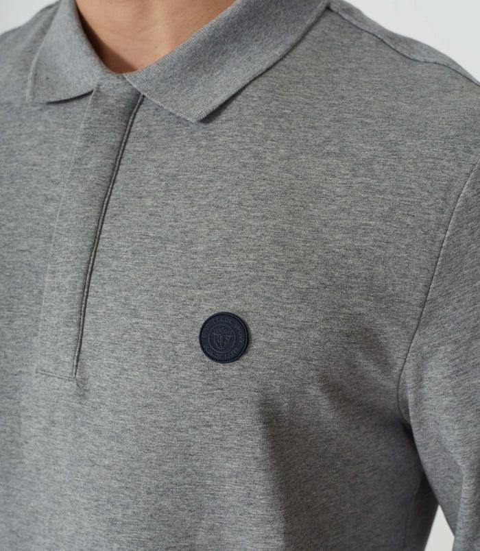 Izac Polo Manches Longues Gris Chiné "Dexter"