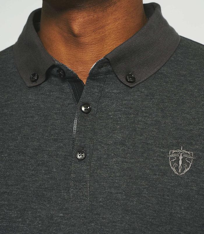 Izac Polo Manches Longues Gris Chiné NADAL