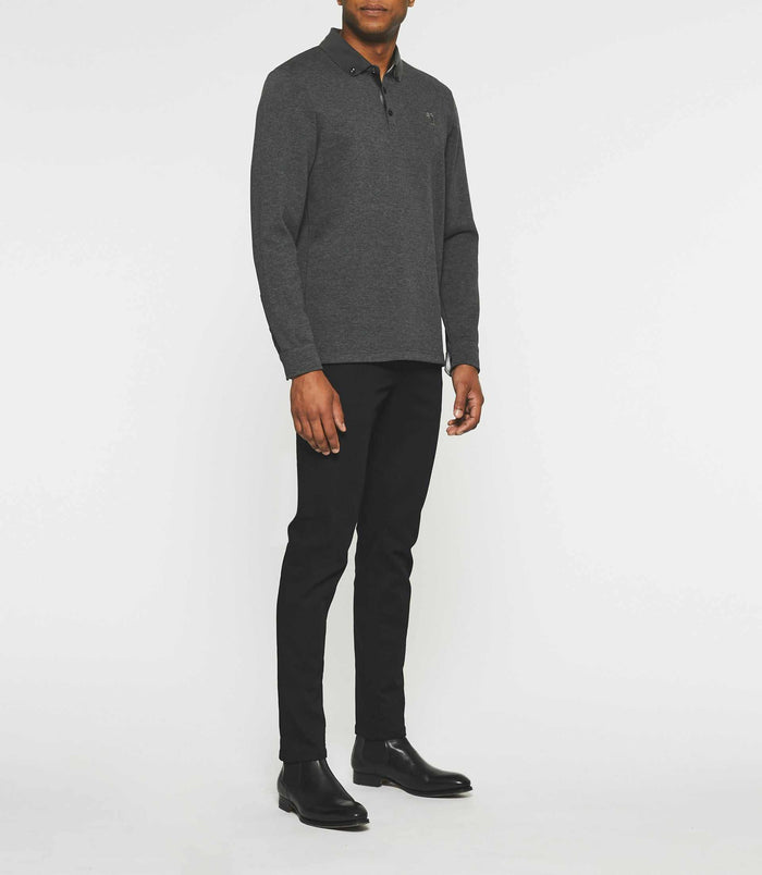 Izac Polo Manches Longues Gris Chiné NADAL