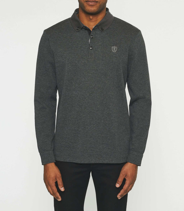 izac Polo manches longues gris chiné NADAL