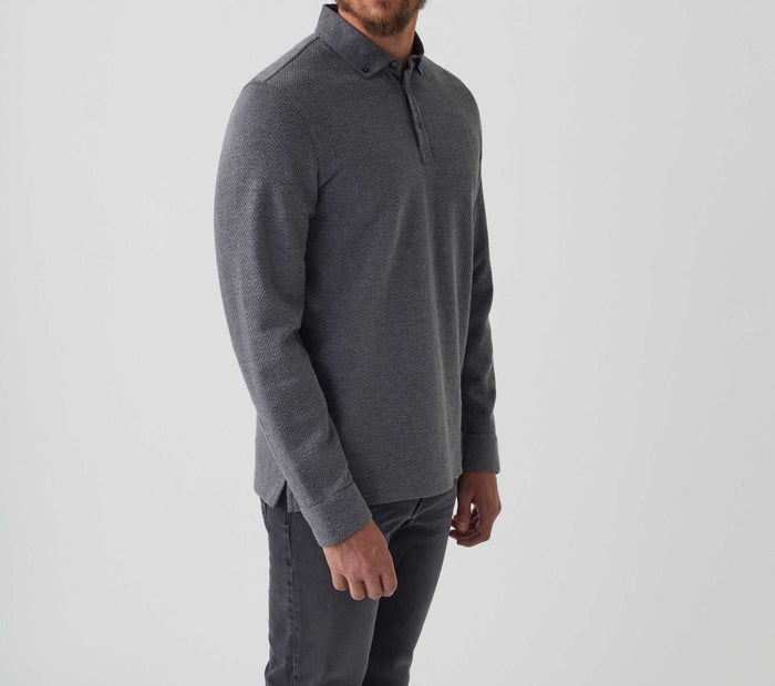 Izac Polo Manches Longues Gris "Derby"