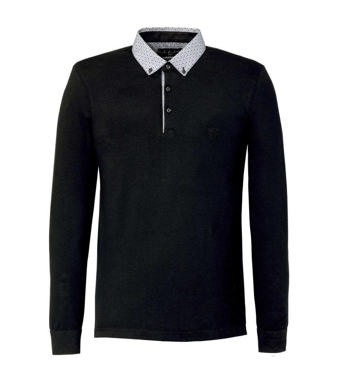 izac Polo manches longues noir "Calix"